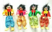 Puppet Clowns Wooden Retro Pull String Children Kids Marionette Joint Activity