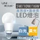 【美克斯 UNIMAX 】高效能省電LED燈泡5W/10W/16W(白黃光可選)