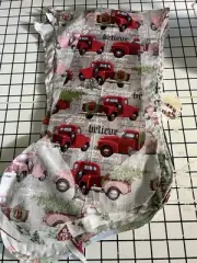 bucilla Christmas Stocking fabric liner Farmhouse Life On Grey Color Fabric
