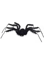 Giant Hairy Black Poseable Spider Halloween Decoration