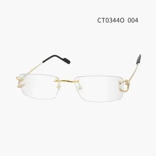 Cartier CT0344O 卡地亞品牌眼鏡｜時尚商務斯文方框潮流男士金色無框眼鏡 男生品牌眼鏡框【幸子眼鏡】