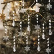 YUJUN 38PCS Christmas Tree Crystal Decorations Winter Snowflakes Christmas Icicl