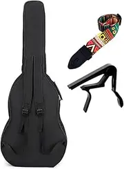 MTSDM 41" Guitar Bag with Strap and Capo, Padded Electric Guitar Case, Durable 600D Oxford Fabric Gig Bag with Backpack Straps, Water Resistant for Acoustic Classical Guitar, Ukulele, Bass Guitar