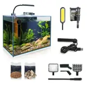 Small Aquarium Starter Kit, 2.6 Gallon Glass Betta Fish Tank with Heater Self...