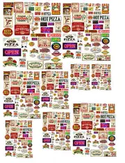 1:24 1:32 1:43 1:64 PIZZA SIGNS 1 DECALS FOR DIECAST & DIORAMAS