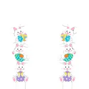 NNETM Tumbling Bunnies Yard Stakes - Set of 2 | 99.82cm