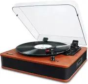 Record Player Turntable with Speakers for Vinyl Records, Vintage Bluetooth Belt