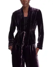 Eileen Fisher High Collar Velvet Jacket