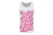 Grindstore Mens Charisma Uniqueness Nerve and Talent Sub Vest (White/Pink) (S)