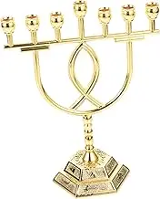 BIUDECO Cm Gold Menorah Hanukkah Candle Holder Vintage Candelabra Jewish Religious Candlestick Decor Metal Table Holder