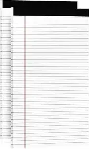 Legal Pads 8.5 x 14 White Wide Ruled, 2 Pack Legal Note Pads 8.5 x 14 Notepad, Lined Paper Pads 8.5 x 14, Lined Tablets Writing Pads, Lined Writing Note Pad, white 70 GSM Pads Of Paper, 30 Sheets/Pad