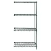 QUANTUM STORAGE SYSTEMS AD63-3648P Wire Shelving Add-On Kit,Green