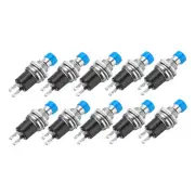 10 Pcs 1A 250V AC 7mm Momentary Push Button Switch NO Blue with Soldering Foot