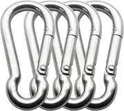 3.1 Inch 4 Pack Spring Snap Hook-M8x80mm, Cable Machine Accessories for Home Gym Pulldown Attachment, Exercise Machine, Heavy Duty Steel Clip for Outdoor Fitness
