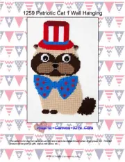 Patriotic Cat Wall Hanging- Plastic Canvas Pattern or Kit