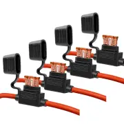 10 Gauge Fuse Holder - 10 AWG Inline Fuse Holder with 40 AMP ATC Blade Fuses (4P