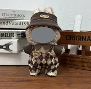 Labubu doll clothes 17cm canvas blind box pendant, first and second generation vinyl plush toy set——colour:LBB-19,height:17cm