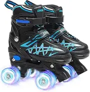 Boys Roller Skates for Kids 4 Size Adjustable Roller Skates, All Light UP Wheels for Boys Roller Skates Shine,Fun Illuminating for Boys Girls, Roller Skates for Kids Beginners patines para niñas