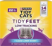 Purina Tidy Cats Tidy Feet Clumping Low Tracking Cat Litter with Odor Control – Clean Linen Scent - 22 lb. Jug