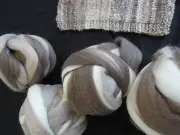 Wool 'Feathering' NATPAK 200gm West Aust.natural.col.Tops Roving Spin Dye Felt