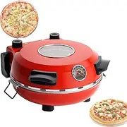 Pizza Maker, 1300W Electric Pizza Oven with 450℃ Adjustable Temperature, Pancake Maker with Non-Stick Refractory Slate and Timing Control, Crispy Pizza Oven for Barbecue Camping Backyard Party