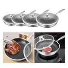 Stainless Steel Wok Pan with Lid Cookware Roast Stew Electric Stir Fry Wok