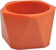 [Pure Hands] Facets of Eros - Handmade Bold Faceted Resin Bangle in Harvest Pumpkin Orange Color Polished to Satin-smooth Finish for Women (Resin Jewelry - Medium Hand Size)