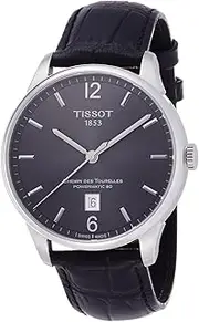 [Tissot] Men's T0994071644700 Chemin Des Tourelles Powermatic 81 Analog Display Swiss Automatic Black Watch, Black, Modern
