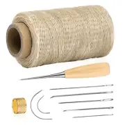 273 Yards Leather Waxed Thread Sewing Kit Including Sewing Thread Needle Awl