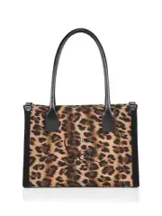 Christian Louboutin NASTROLOUBI E/W Leopard Canvas Tote Shoulder Bag $1390