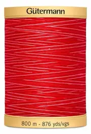 Gutermann Natural Cotton Thread, 800m (876yds) #9973, Variegated Red