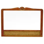 Dynasty Wood & Cane/Rattan Wall Mirror Antique Brown
