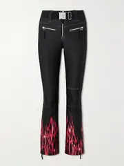 [JETSET] JETSET - Tiby Belted Printed Bootcut Ski Pants - Black - 2 2 Black