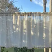 Home Cotton Kitchen Caravan Window Textured Linen Blend Sheer Cafe Curtain