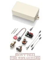 EMG HA IVORY ALNICO HUMBUCKER SIZED SINGLE COIL PICKUP SHORT SHAFT POTS & WIRING