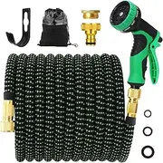 Expandable Hose Pipe 75FT, Garden Hose with 3/4"&1/2" Metal Connectors, No-Kink Flexible Water Hose, 10 Function Spray, Hose for Gardening, Washing & Cleaning(75ft/22.5m)
