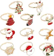 ibasenice Christmas Ornaments Christmas Party Favors Cartoon Ring Adjustable Princess Ring Rings for Christmas Party Ring Christmas Stretch Ring Zinc Alloy