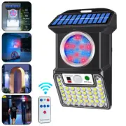 Solar LED Alarm Light Strobe Warning Lamp Wireless Motion Sensor Detector Remote