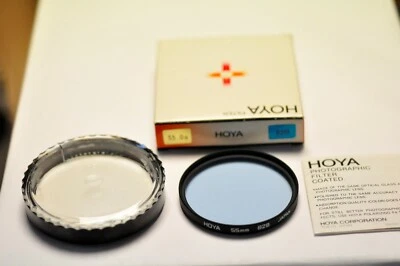 Hoya 55mm 82B filter with plastic case. New old stock.