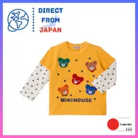 在飛比找蝦皮購物優惠-MIKIHOUSE T卹長袖分層風格男孩女孩嬰兒小孩兒童服裝