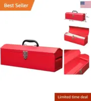 Heavy-Duty Tool Box - Latch Closure, Removable Tray - 19.1" x 6.1" x 6.5"