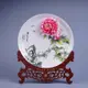 【熱賣精選】客廳裝飾畫陶瓷工藝品會銷禮品創意家居手繪牡丹瓷花盤可來樣定制AAA1