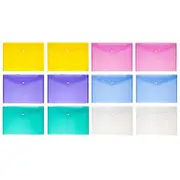 Water-Resistant Document File Envelope, A4 Folder with Snap Button for Yellow 33x23x0.5cm