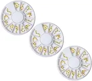 3 Boxes Zodiac Stickers Nail Accessories Charms for Nails Accessories Sign Nail Art Charms Nail Art Accessories Nail Gems Rhinestones for Nails Ab Nail Stickers Alloy