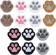 JIYIN 14 Pcs Paw Print Patches, Iron on Paw Print Embroidery Patches, Cute Patch Decorating DIY Craft Patches for Clothing Hats Bags Jackets