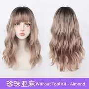 Long Full Wig - Wavy / Wig Tool Kit / Set Without Tool Kit - Almond - One Size