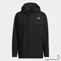 在飛比找森森購物網優惠-ADIDAS PRSVE 男 連帽外套 休閒 工裝 防風 黑