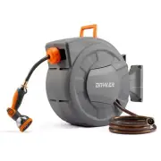 Retractable Garden Hose Reel, 1/2 inch x 100 ft Water Hose Reel Wall Mounted,...