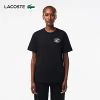 在飛比找momo購物網優惠-【LACOSTE】女裝-經典鱷魚印花Logo短袖T恤(黑色)