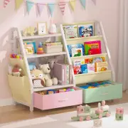 Twinkoo Kids Bookshelf and Toy Organizer Sturdy 3 Tier Kids Bookcase Sling Bo...